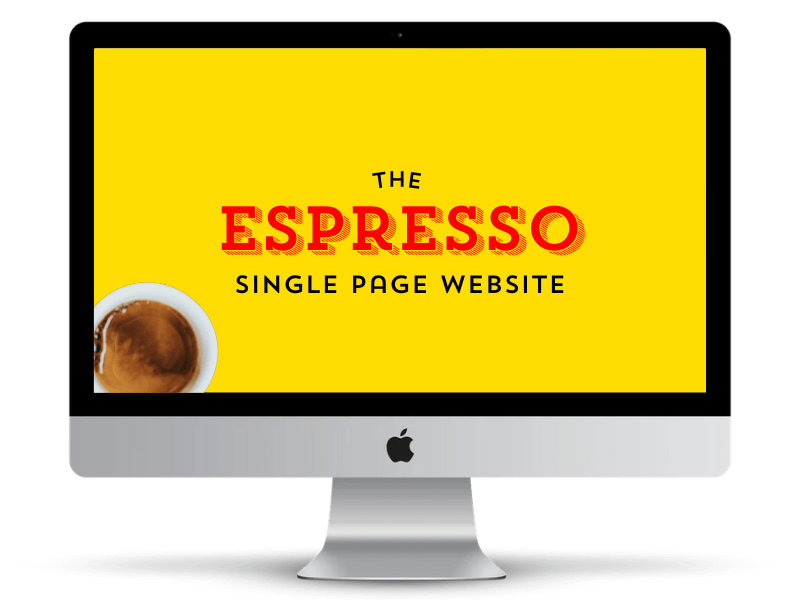 The Espresso single page website package for Flat White Websites