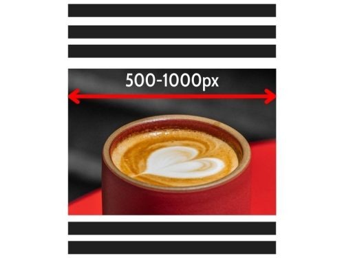 Correct size for in-page website images